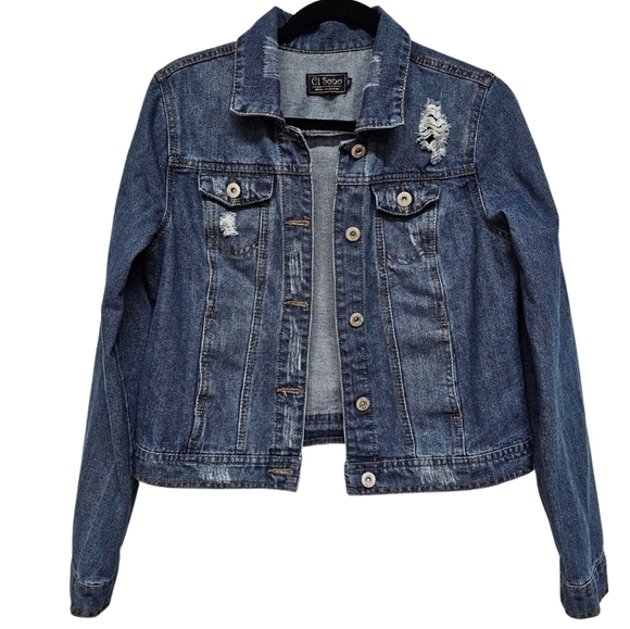 Ci Sono Denim Collection distressed denim jacket - Picture 1 of 7